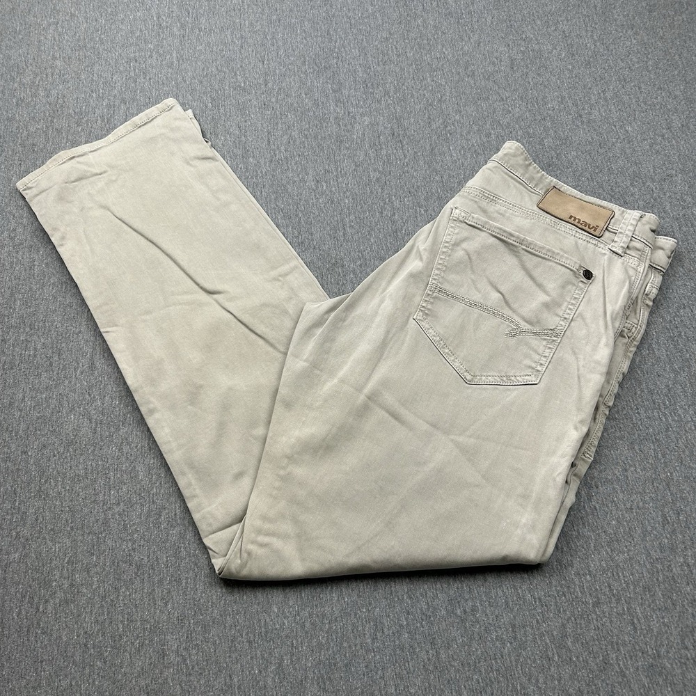 Mavi Jeans Matt Relaxed Straight Leg Pants Mens 33x31‎ Khaki Beige